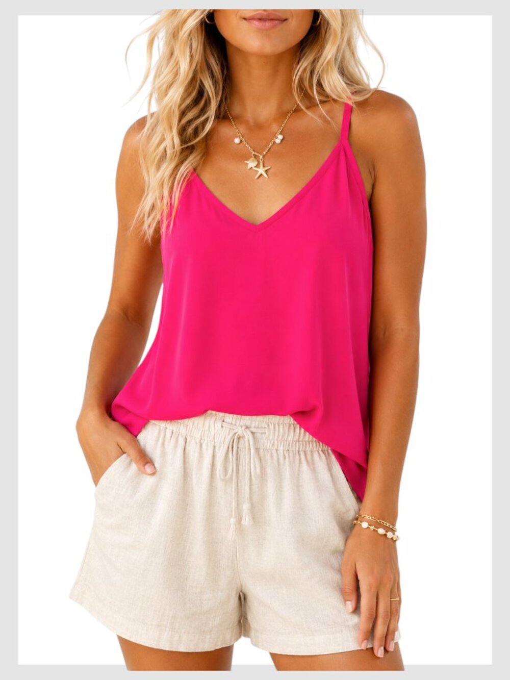 Torrid Cami Top Hot Pink Adjustable Straps Lightweight Size 0